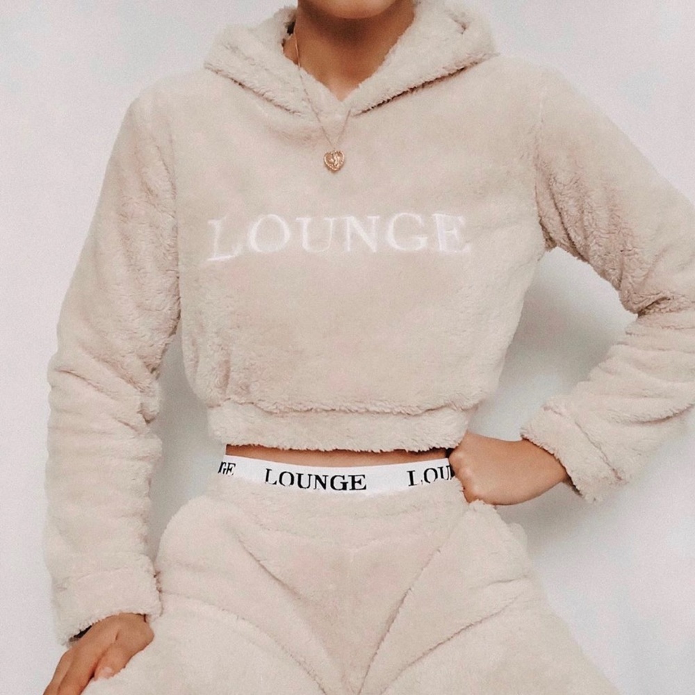 LOUNGE APPAREL TEDDY SWEATS(gray+oatmeal AVAIL)
